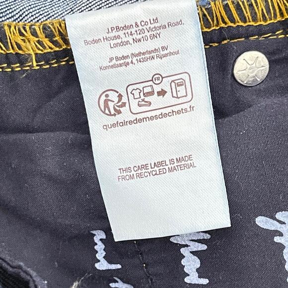 Boden Denim Wide Leg Jeans Womens 16 Raw Frayed Hem Faded Pockets Hi Rise - Picture 3 of 9